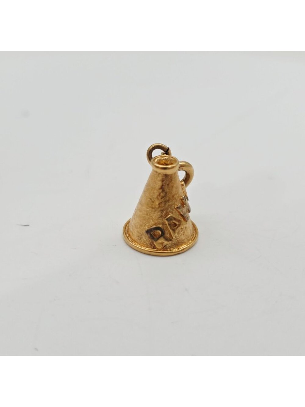 Monet Cheer Megaphone Gold-Tone Pendant Charm With "Rah!" Text & Spring Clasp